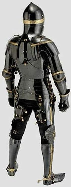 Generic Medieval Knight Black Suit of Armor Combat Full Body Halloween Armor Knight Armor Suit Item, standard