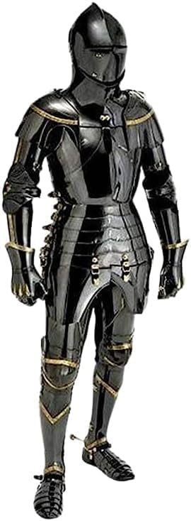 Generic Medieval Knight Black Suit of Armor Combat Full Body Halloween Armor Knight Armor Suit Item, standard