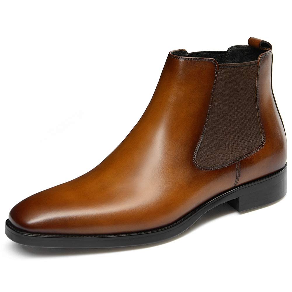 GIFENNSE Mens Chelsea Boots Leather Dress Boots for Men