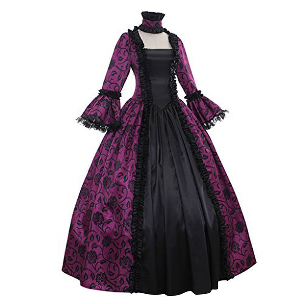 STIOEDYUAN Women Rococo Ball Gown Vintage Court Medieval Cosplay Square Neck Masquerade Theme Dresses