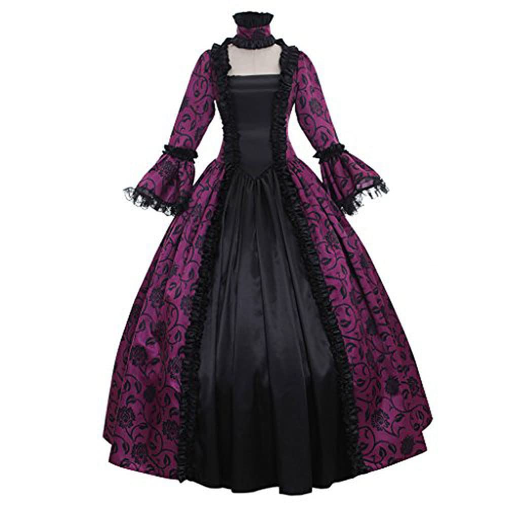 STIOEDYUAN Women Rococo Ball Gown Vintage Court Medieval Cosplay Square Neck Masquerade Theme Dresses