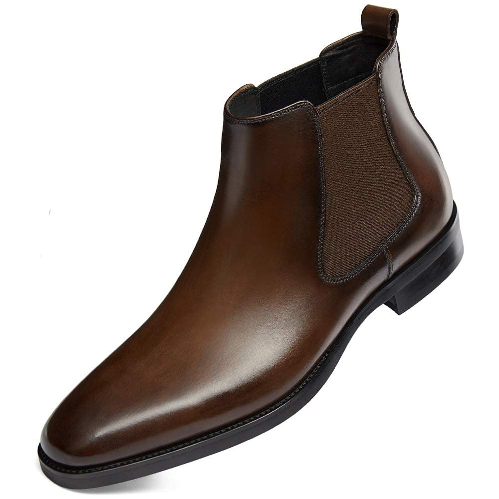 GIFENNSE Mens Chelsea Boots Leather Dress Boots for Men