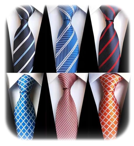 WeiShang Lot 6 PCS Classic Men's Silk Tie Necktie Woven JACQUARD Neck Ties