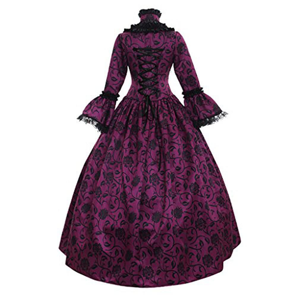 STIOEDYUAN Women Rococo Ball Gown Vintage Court Medieval Cosplay Square Neck Masquerade Theme Dresses