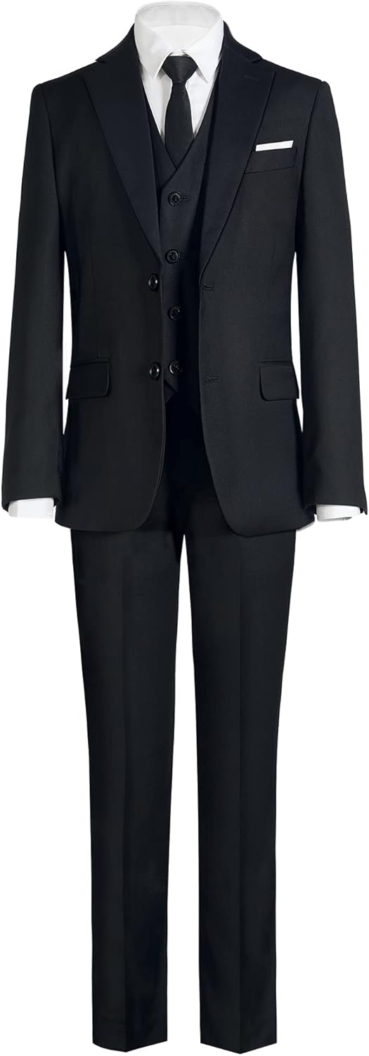 Marvelous World Boys' Formal Slim Fit Suit Set, Adjustable Waist