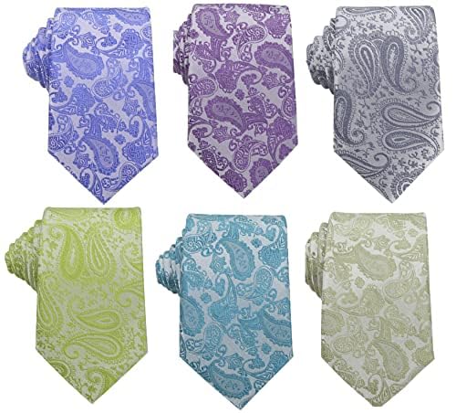 WeiShang Lot 6 PCS Classic Men's Silk Tie Necktie Woven JACQUARD Neck Ties