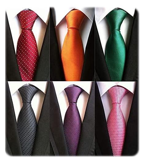 WeiShang Lot 6 PCS Classic Men's Silk Tie Necktie Woven JACQUARD Neck Ties