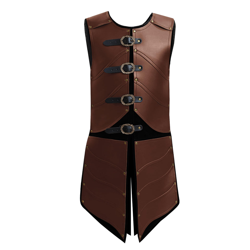 Deluxe Medieval Chest Armor Viking Warrior Adjustable Leather Armour Breastplate Costume for LARP Party Halloween Cosplay