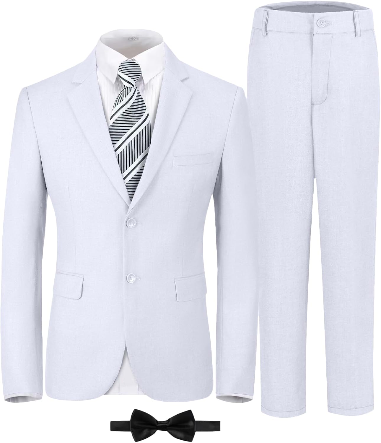 Boys Formal Suit Set Kids 5 Piece Suit Jacket Pants Set with Dress Shirt and Tie Prom Wedding Tuxedo Suits