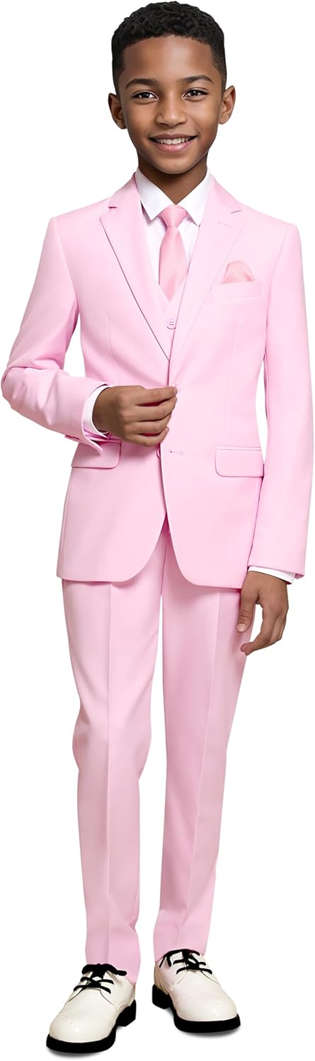 Marvelous World Boys' Formal Slim Fit Suit Set, Adjustable Waist