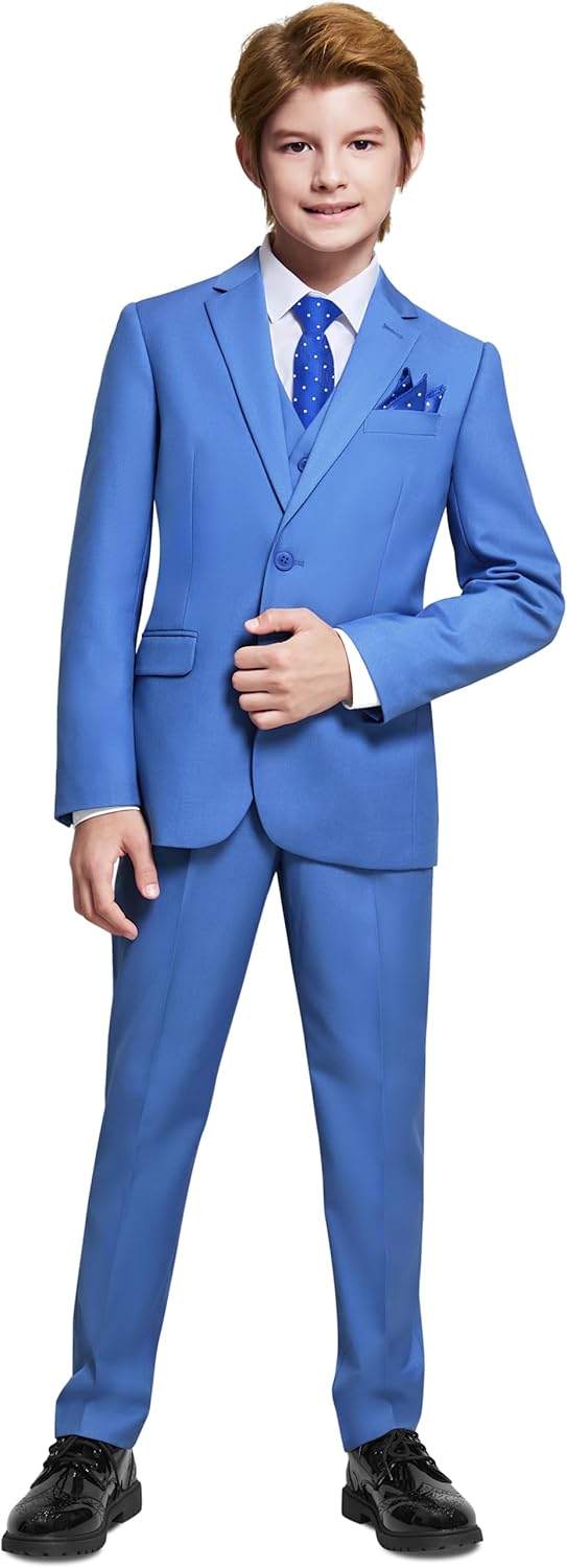 Marvelous World Boys' Formal Slim Fit Suit Set, Adjustable Waist