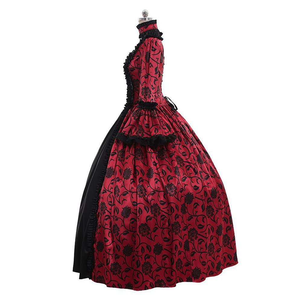 STIOEDYUAN Women Rococo Ball Gown Vintage Court Medieval Cosplay Square Neck Masquerade Theme Dresses