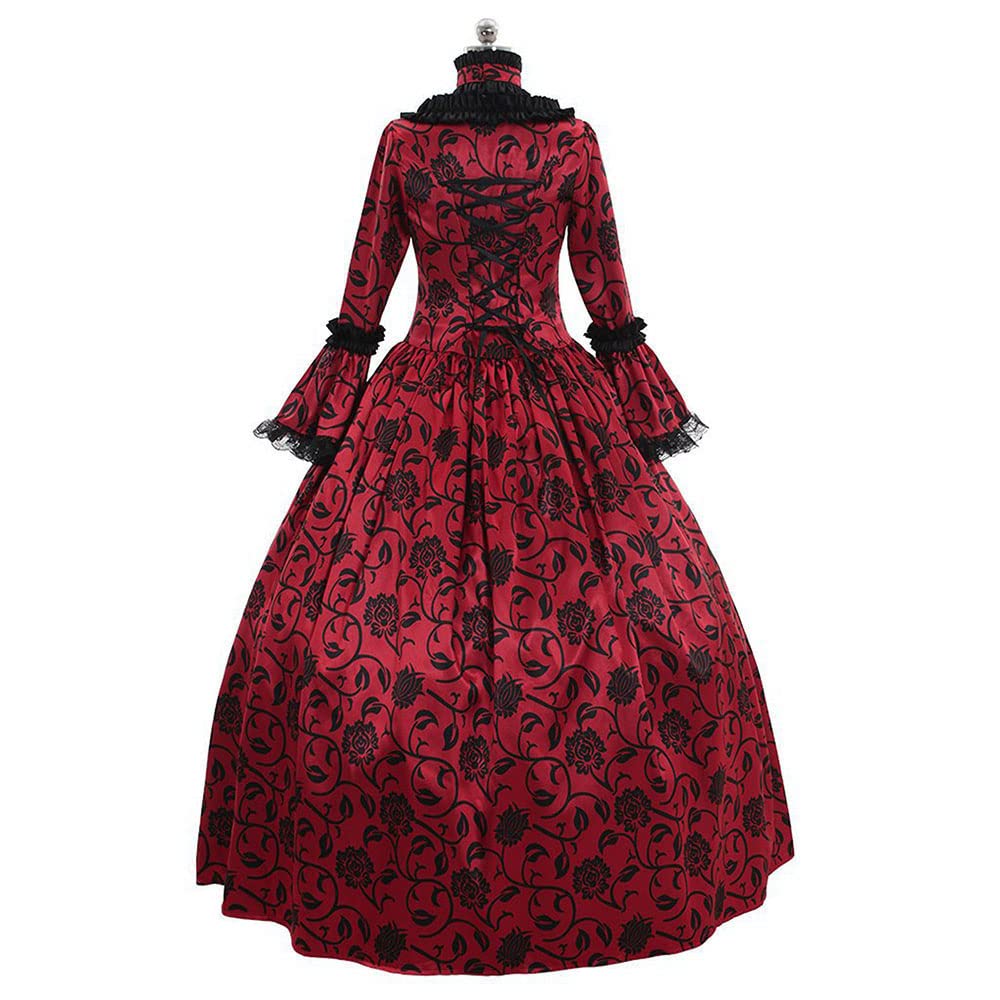 STIOEDYUAN Women Rococo Ball Gown Vintage Court Medieval Cosplay Square Neck Masquerade Theme Dresses