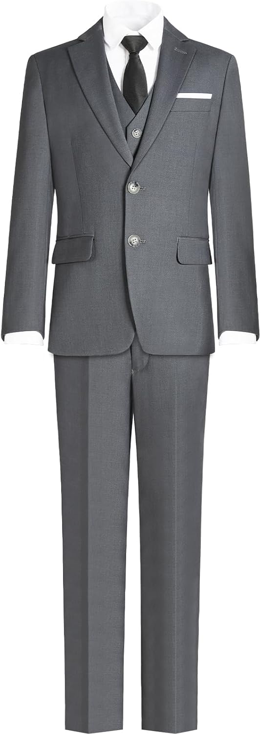 Marvelous World Boys' Formal Slim Fit Suit Set, Adjustable Waist