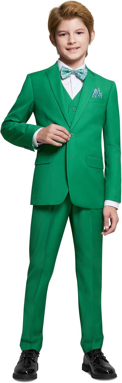 Marvelous World Boys' Formal Slim Fit Suit Set, Adjustable Waist