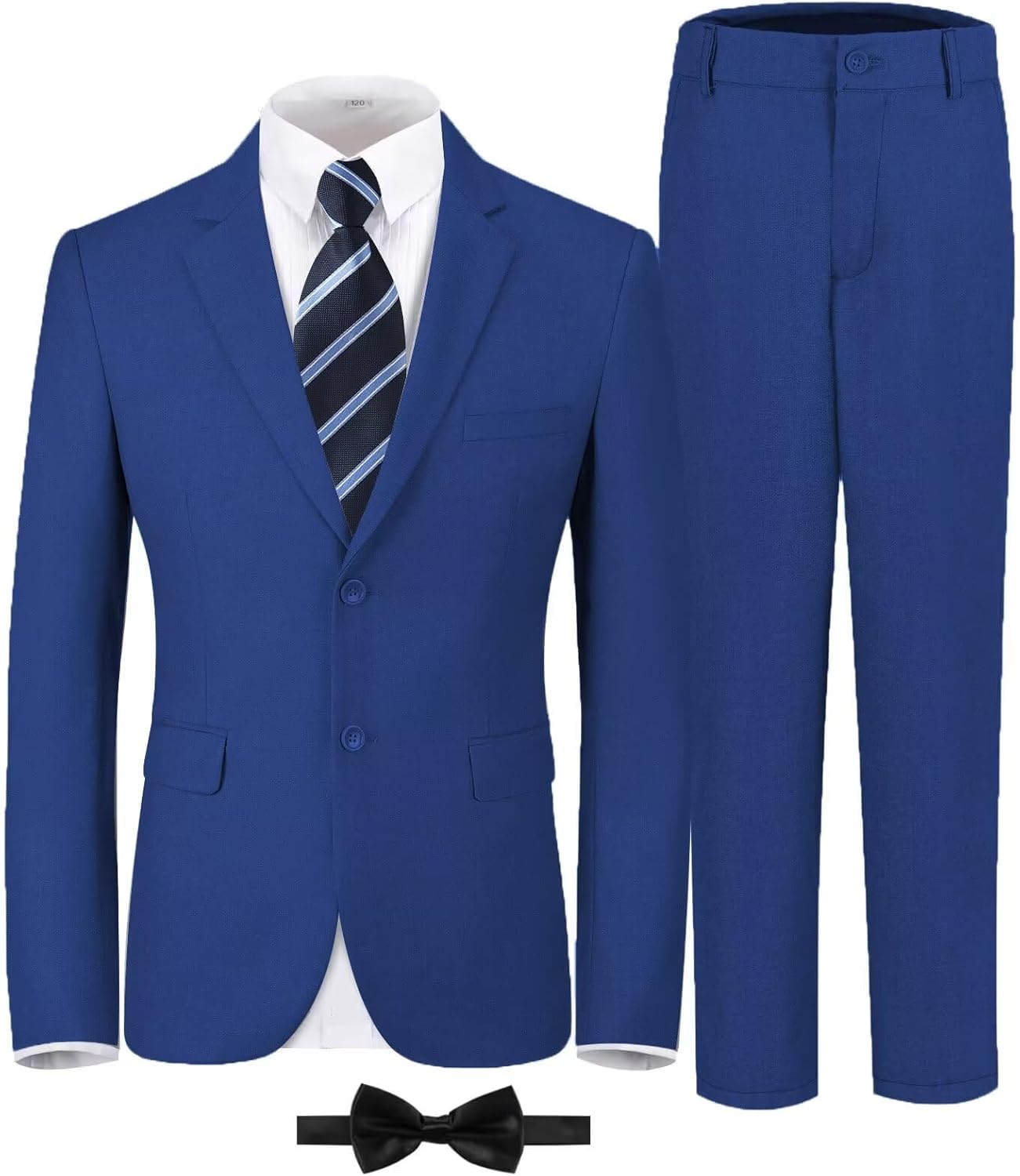 Boys Formal Suit Set Kids 5 Piece Suit Jacket Pants Set with Dress Shirt and Tie Prom Wedding Tuxedo Suits