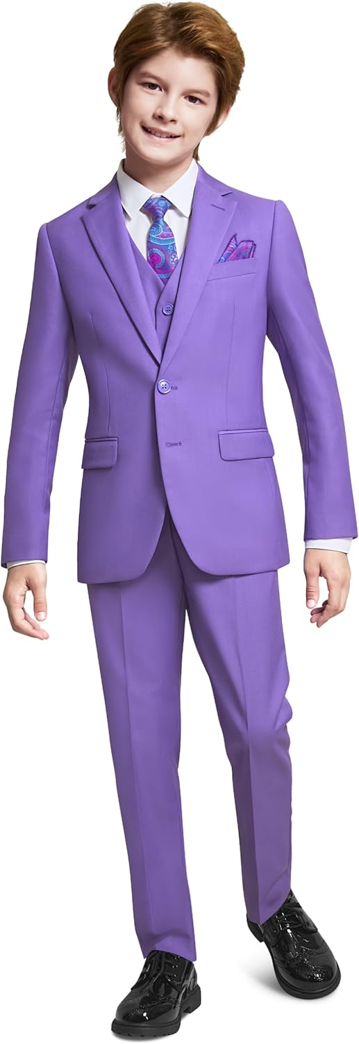 Marvelous World Boys' Formal Slim Fit Suit Set, Adjustable Waist
