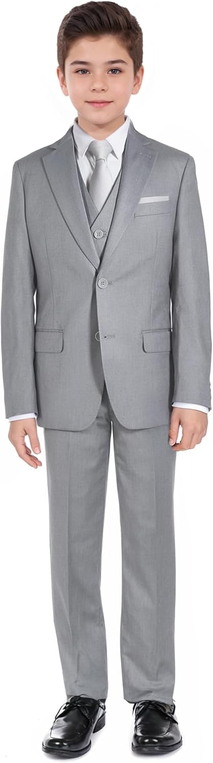 Marvelous World Boys' Formal Slim Fit Suit Set, Adjustable Waist