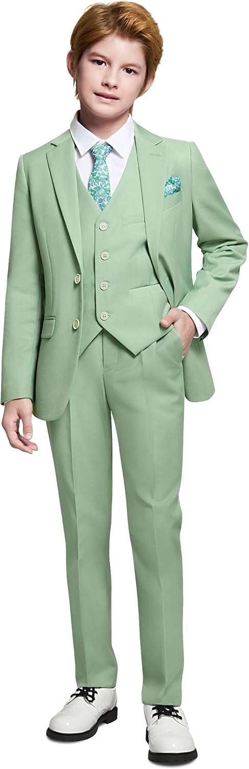 Marvelous World Boys' Formal Slim Fit Suit Set, Adjustable Waist