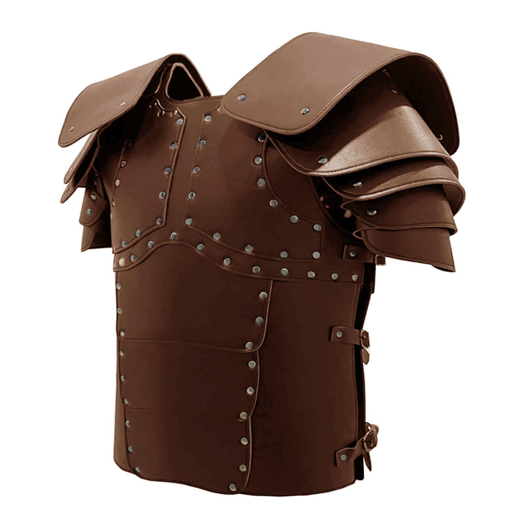 Deluxe Medieval Chest Armor Viking Warrior Adjustable Leather Armour Breastplate Costume for LARP Party Halloween Cosplay