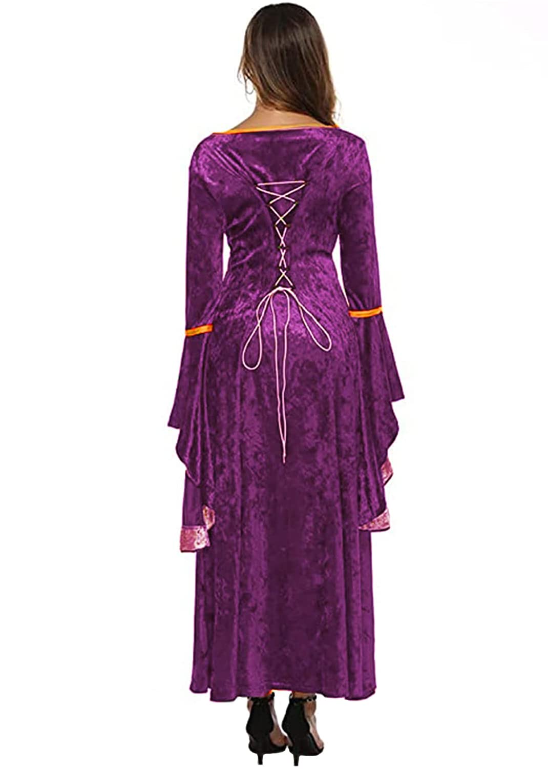 YEAXLUD Womens Renaissance Medieval Costume Dress Lace up Irish Over Long Dresses Cosplay Retro Gown