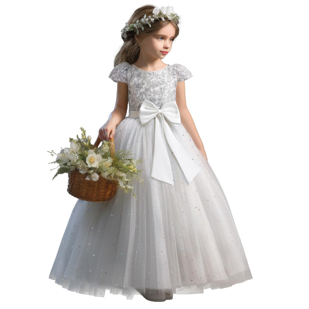 TTYAOVO Girls Pageant Princess Flower Dress Kids Prom Puffy Ball Gowns