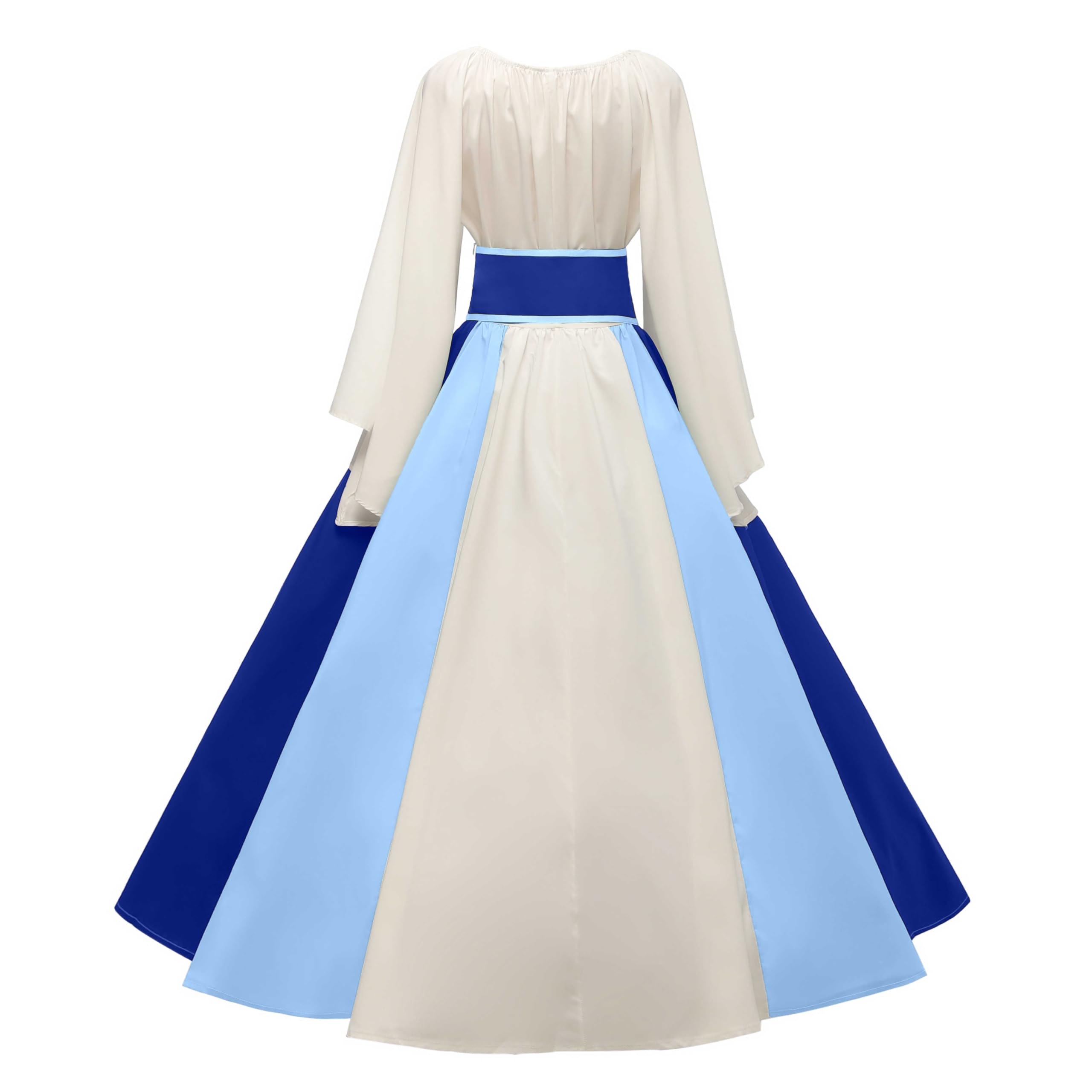 Abaowedding Women's Renaissance Medieval Costumes Dress Trumpet Sleeves Gothic Retro Gown