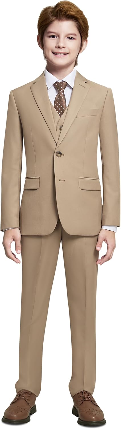 Marvelous World Boys' Formal Slim Fit Suit Set, Adjustable Waist