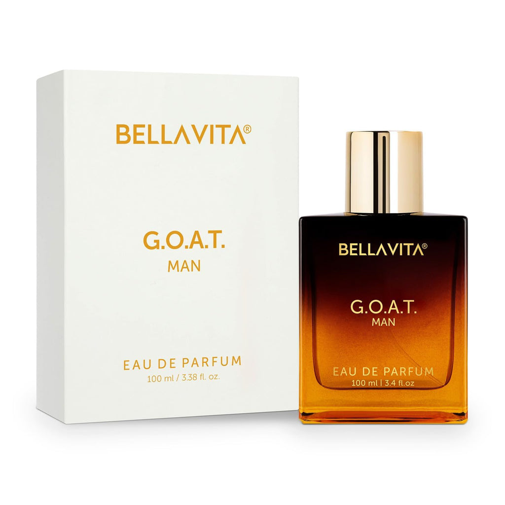 BellaVita Luxury G.O.A.T. Men's Eau De Parfum (3.4 fl.oz) | Natural Refreshing Notes of Bergamot, Lavender, Vetiver & Patchouli Oriental | Fresh Perfume for Men | Long-Lasting Perfume for Mens EDP