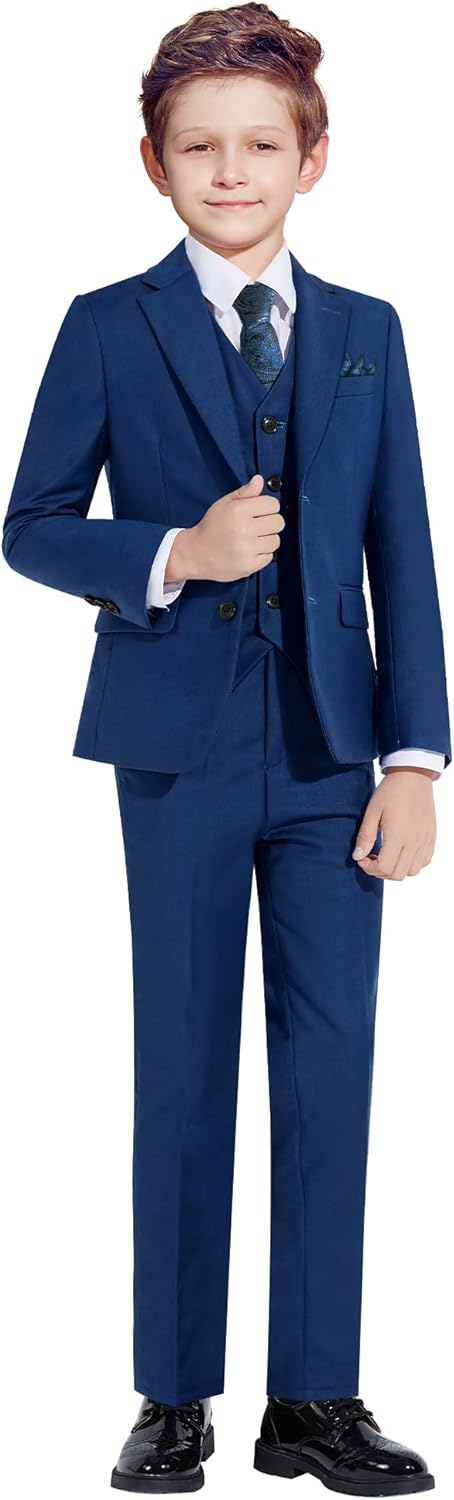 Marvelous World Boys' Formal Slim Fit Suit Set, Adjustable Waist