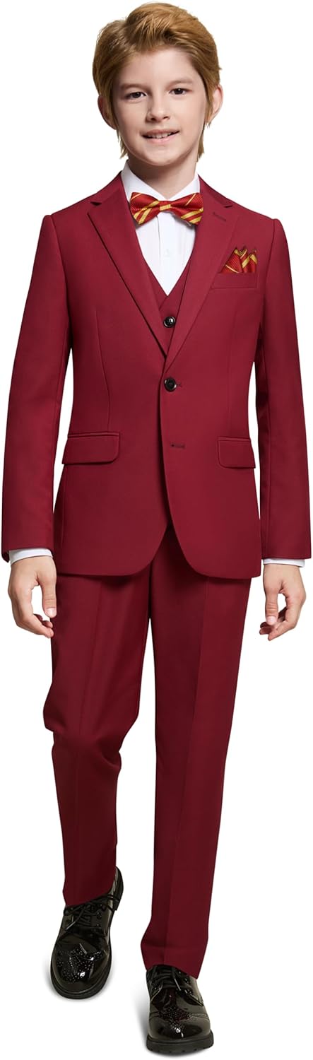 Marvelous World Boys' Formal Slim Fit Suit Set, Adjustable Waist