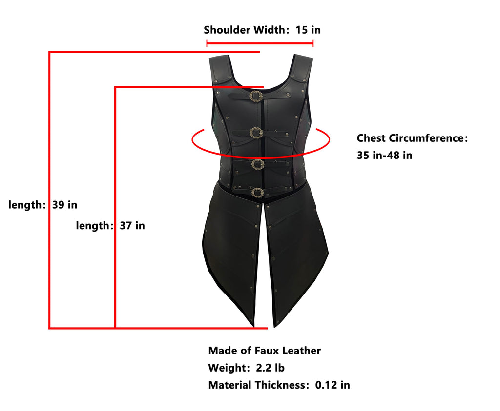 Deluxe Medieval Chest Armor Viking Warrior Adjustable Leather Armour Breastplate Costume for LARP Party Halloween Cosplay
