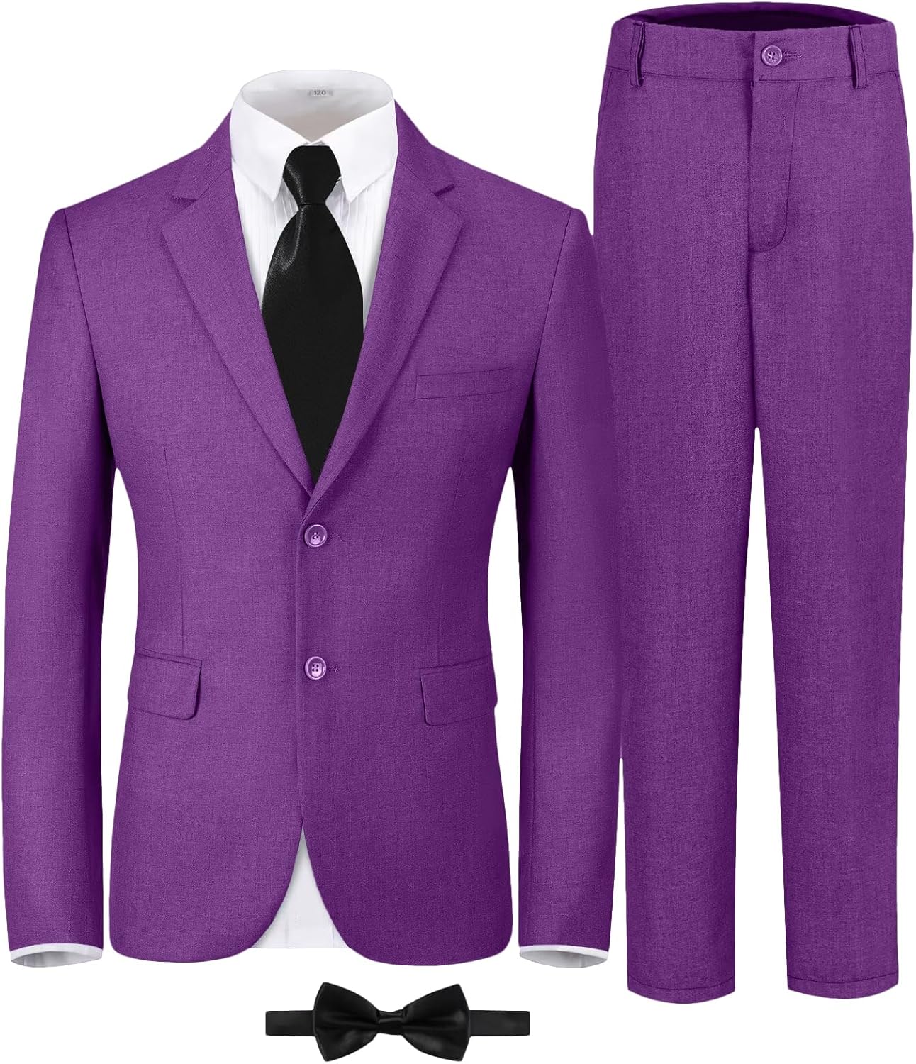 Boys Formal Suit Set Kids 5 Piece Suit Jacket Pants Set with Dress Shirt and Tie Prom Wedding Tuxedo Suits