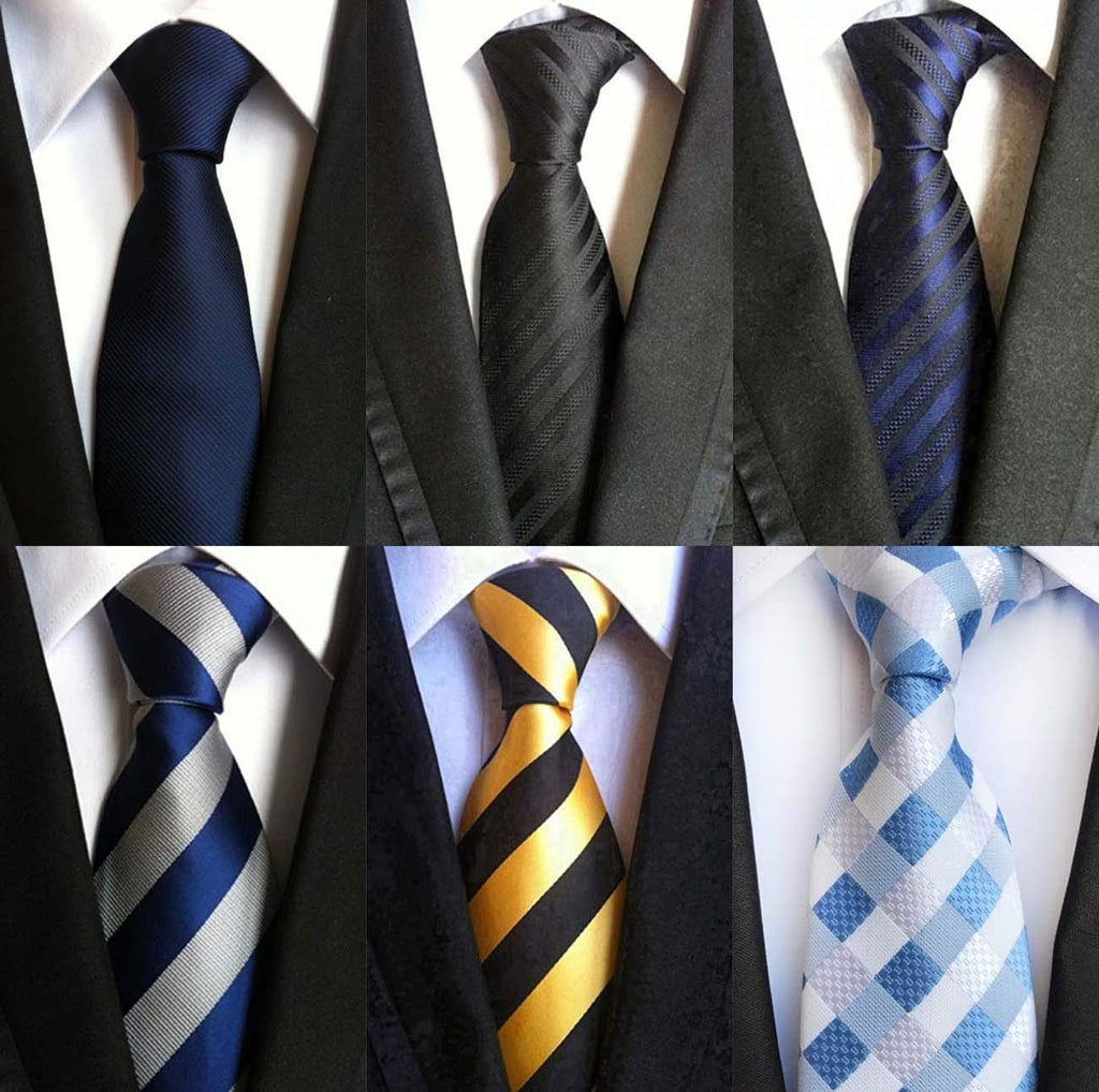 WeiShang Lot 6 PCS Classic Men's Silk Tie Necktie Woven JACQUARD Neck Ties