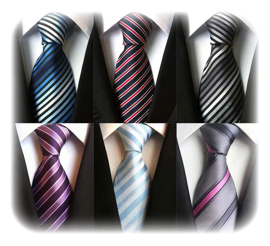 WeiShang Lot 6 PCS Classic Men's Silk Tie Necktie Woven JACQUARD Neck Ties