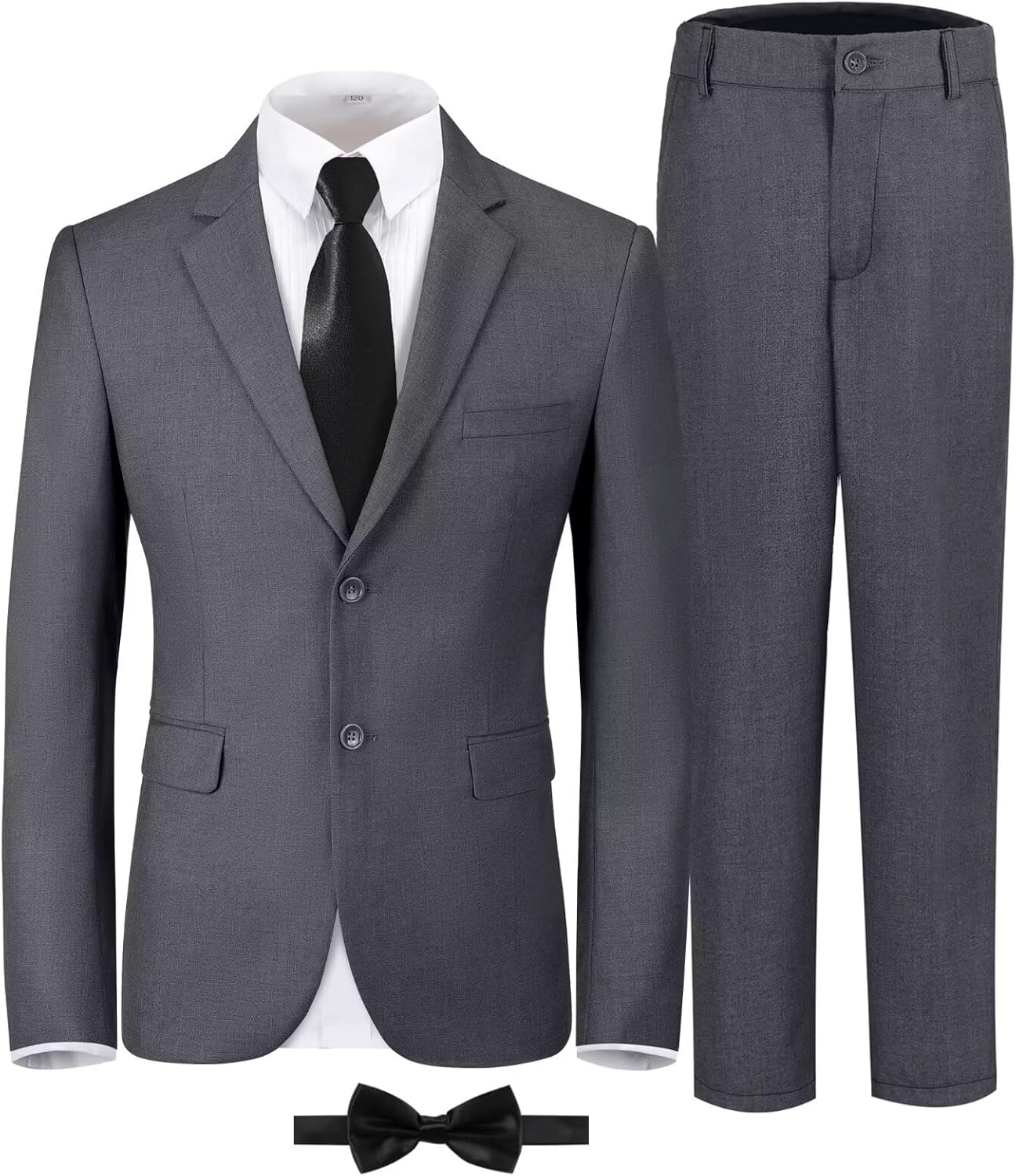 Boys Formal Suit Set Kids 5 Piece Suit Jacket Pants Set with Dress Shirt and Tie Prom Wedding Tuxedo Suits