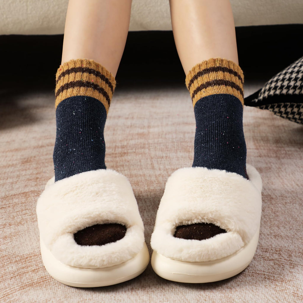 Clothirily Wool Socks for Women, Vintage Womens Wool Socks, Winter Warm Boot Sock for Women Men, Thick Winter Cozy Sock