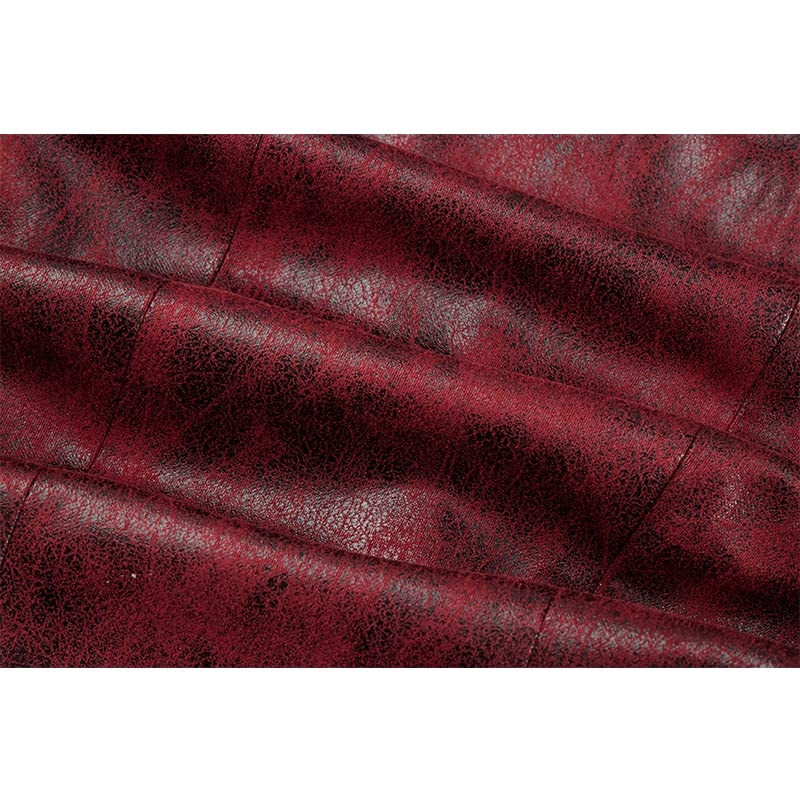 Men's Steampunk PU Leather Jacket with Hood - Gothic Victorian Vampire Coat Medieval Adjustable Tailcoat Gear