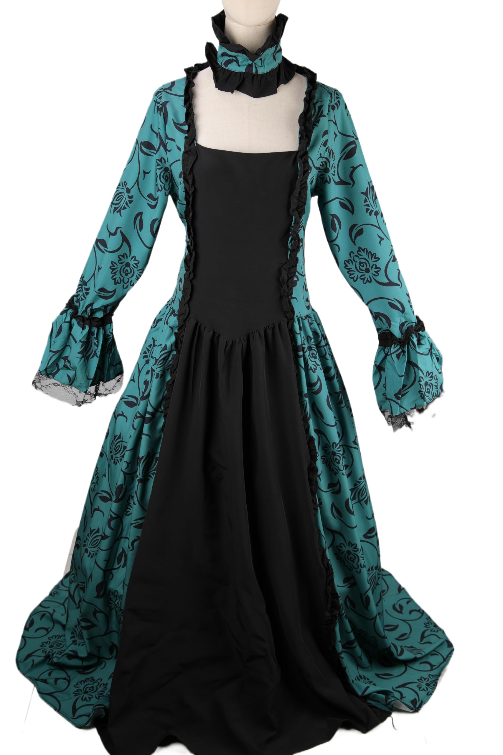 STIOEDYUAN Women Rococo Ball Gown Vintage Court Medieval Cosplay Square Neck Masquerade Theme Dresses