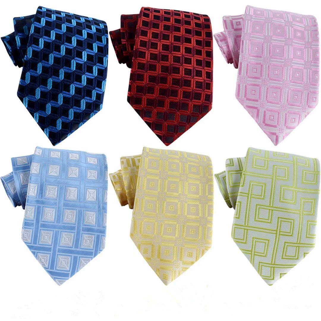 WeiShang Lot 6 PCS Classic Men's Silk Tie Necktie Woven JACQUARD Neck Ties