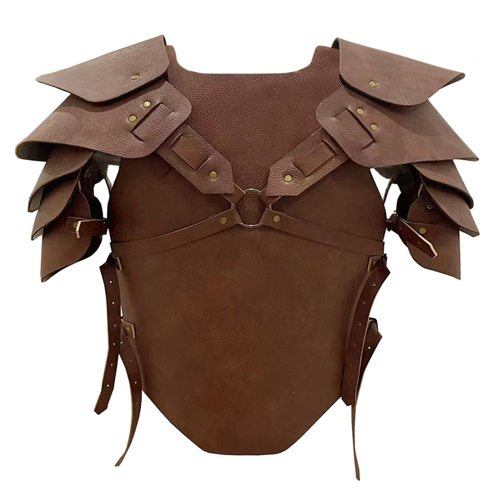 Deluxe Medieval Chest Armor Viking Warrior Adjustable Leather Armour Breastplate Costume for LARP Party Halloween Cosplay