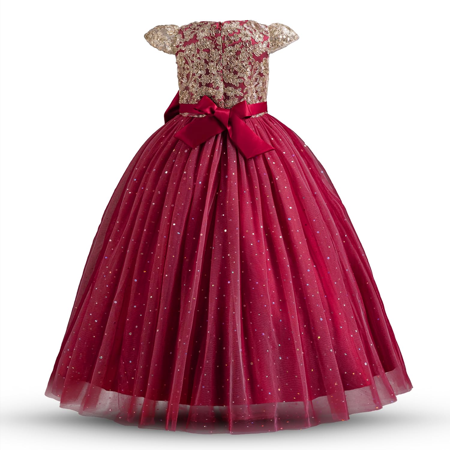 TTYAOVO Girls Pageant Princess Flower Dress Kids Prom Puffy Ball Gowns