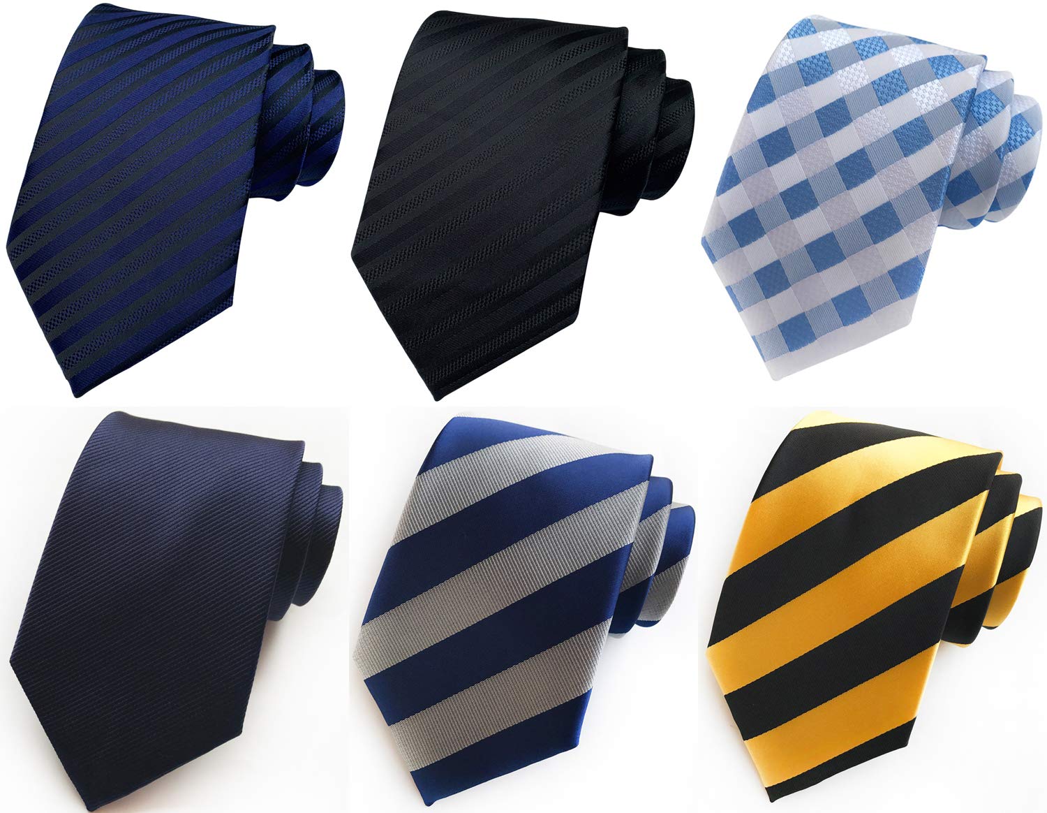 WeiShang Lot 6 PCS Classic Men's Silk Tie Necktie Woven JACQUARD Neck Ties