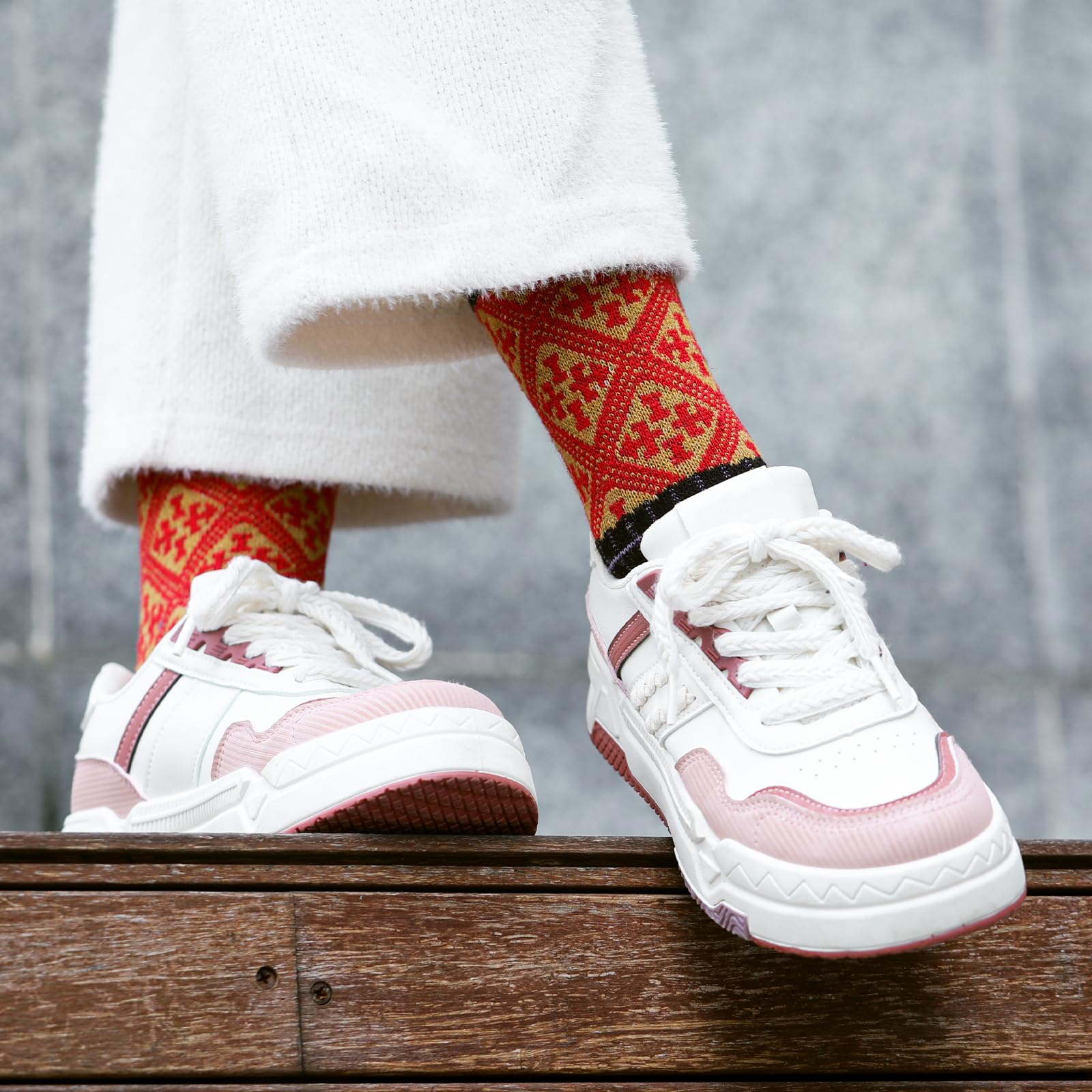 Clothirily Wool Socks for Women, Vintage Womens Wool Socks, Winter Warm Boot Sock for Women Men, Thick Winter Cozy Sock
