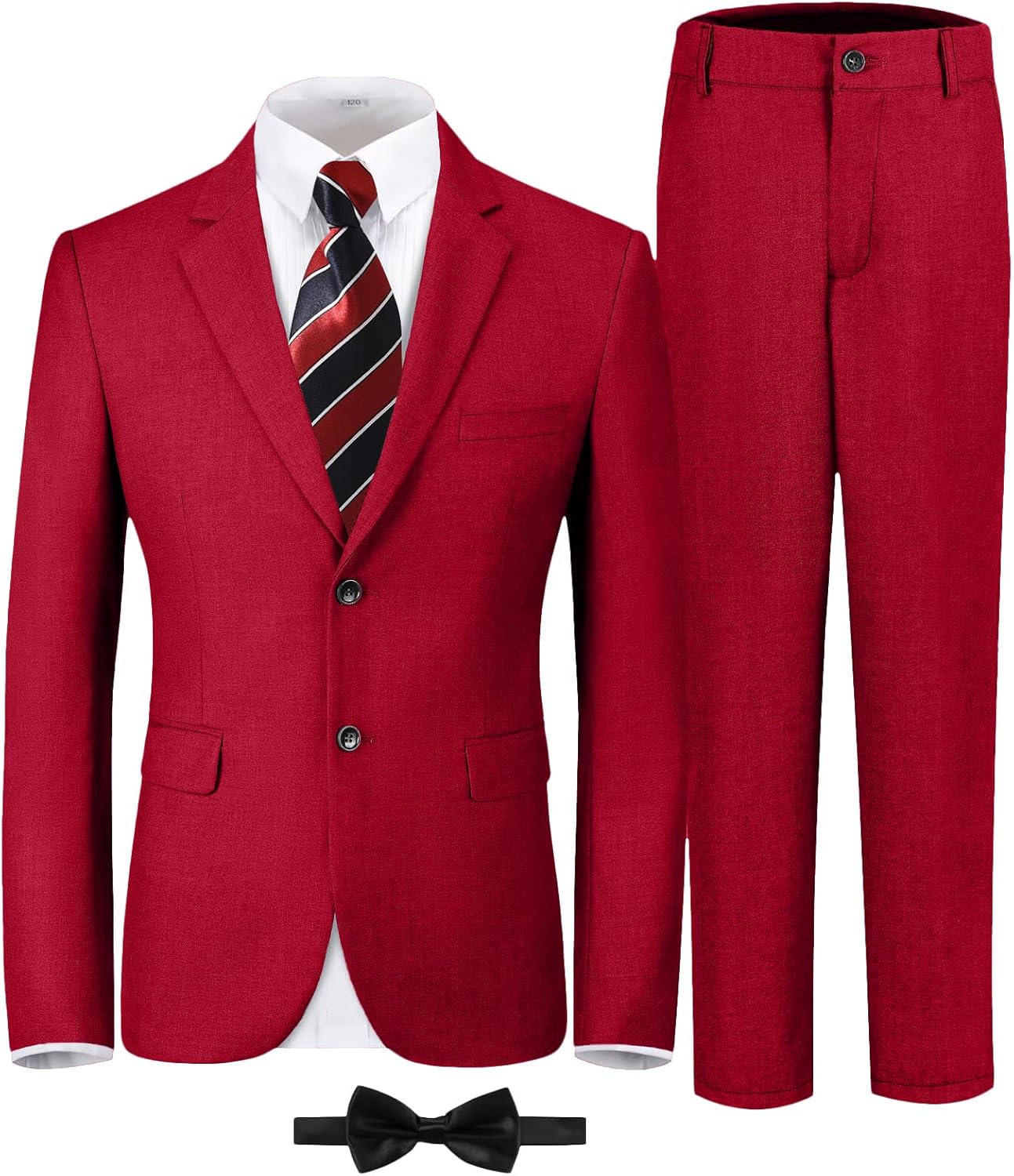 Boys Formal Suit Set Kids 5 Piece Suit Jacket Pants Set with Dress Shirt and Tie Prom Wedding Tuxedo Suits