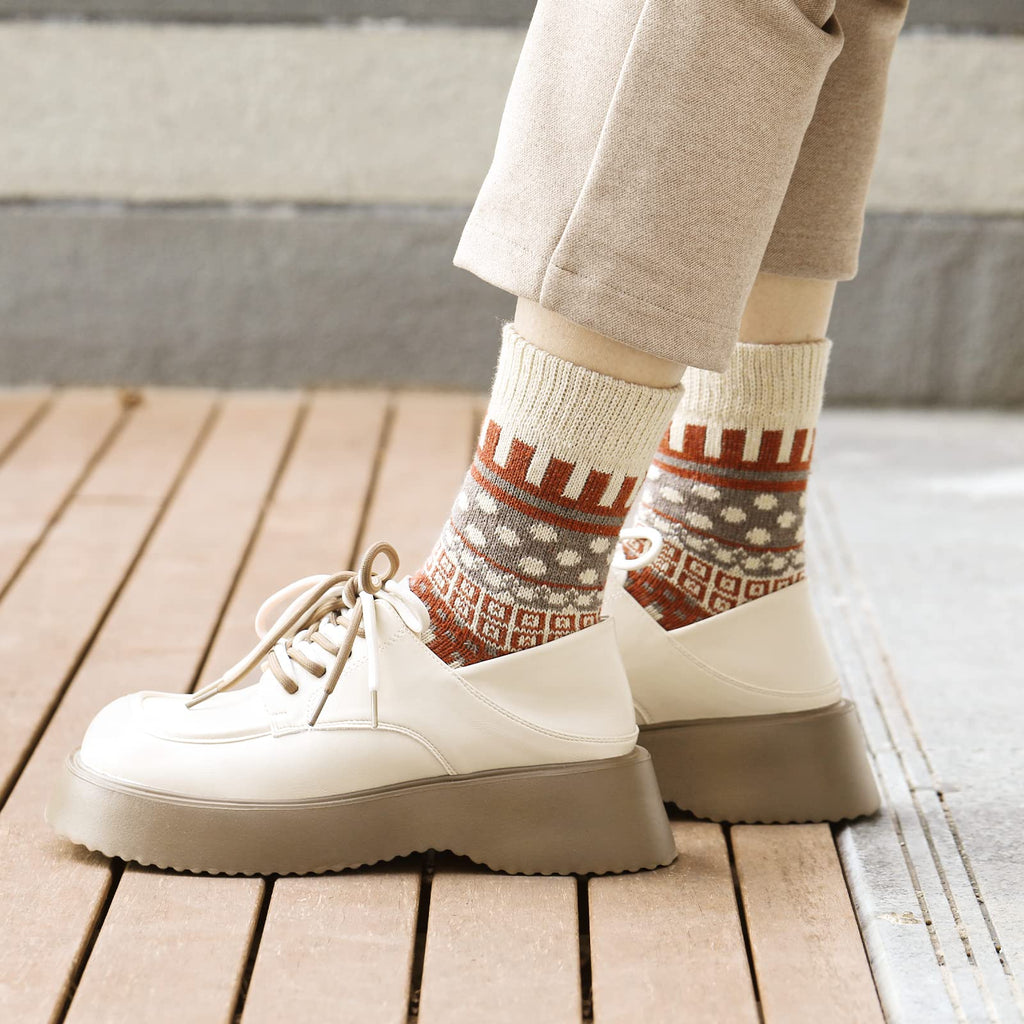 Clothirily Wool Socks for Women, Vintage Womens Wool Socks, Winter Warm Boot Sock for Women Men, Thick Winter Cozy Sock