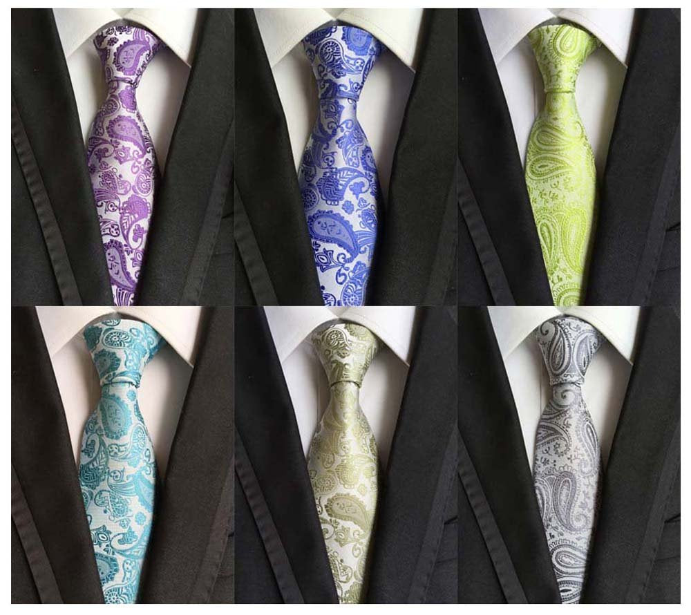 WeiShang Lot 6 PCS Classic Men's Silk Tie Necktie Woven JACQUARD Neck Ties