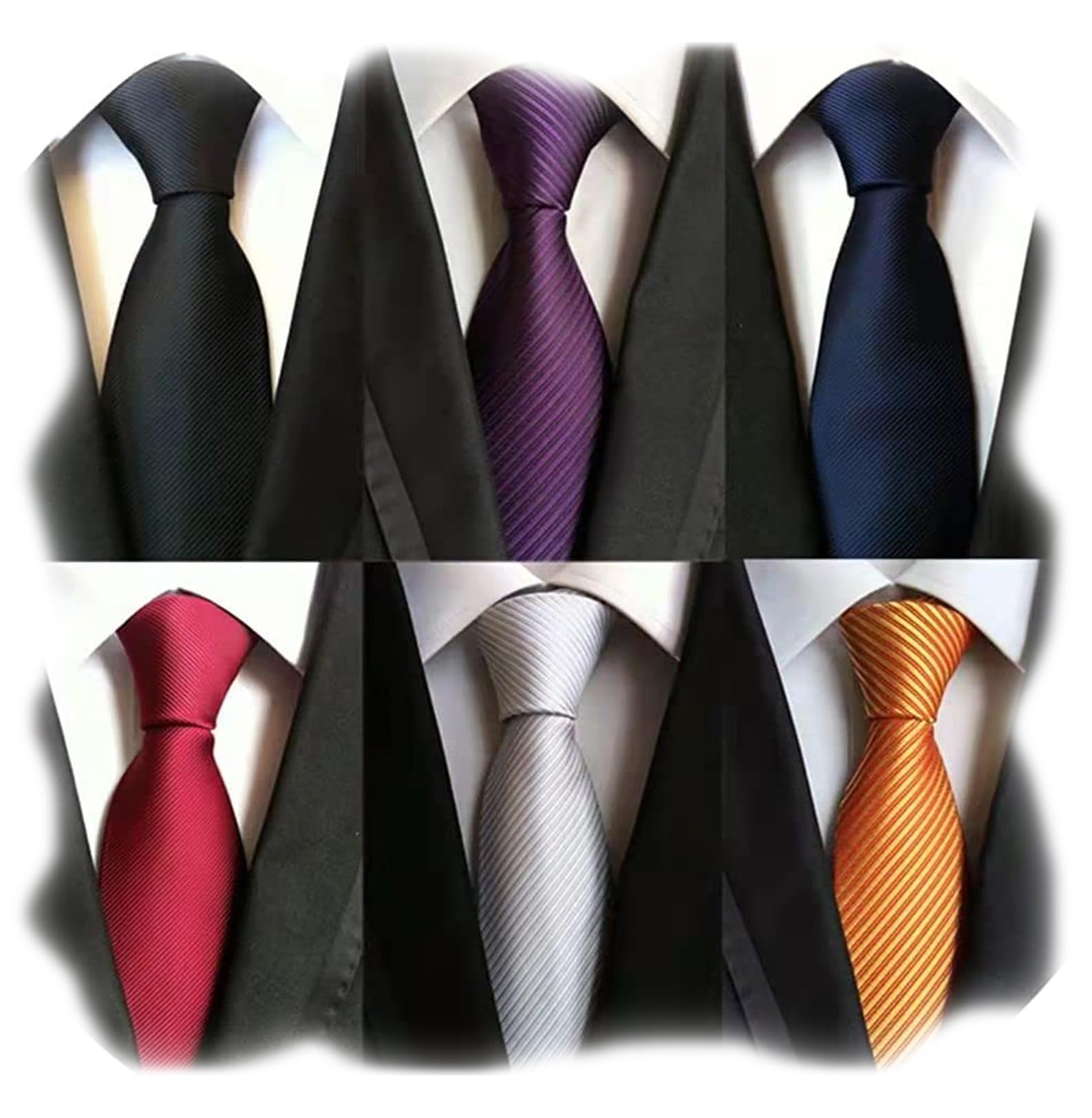 WeiShang Lot 6 PCS Classic Men's Silk Tie Necktie Woven JACQUARD Neck Ties