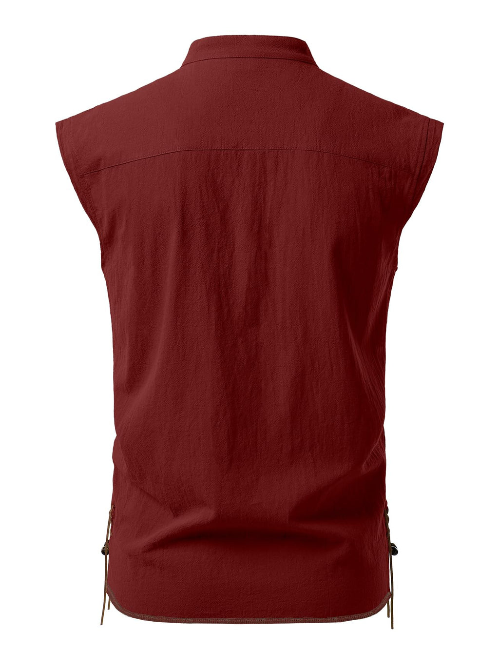 JEMITOP Men's Retro Pure Cotton Lace Up Sleeveless Shirts for Pirate Renaissance Medieval Viking Costume