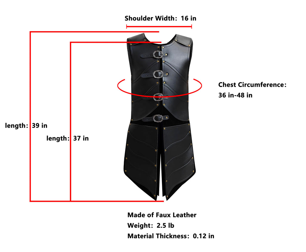 Deluxe Medieval Chest Armor Viking Warrior Adjustable Leather Armour Breastplate Costume for LARP Party Halloween Cosplay